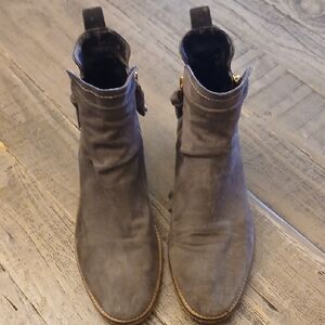 Cole Haan Womens Gray Double Zipper Ankle Boots Size 9B